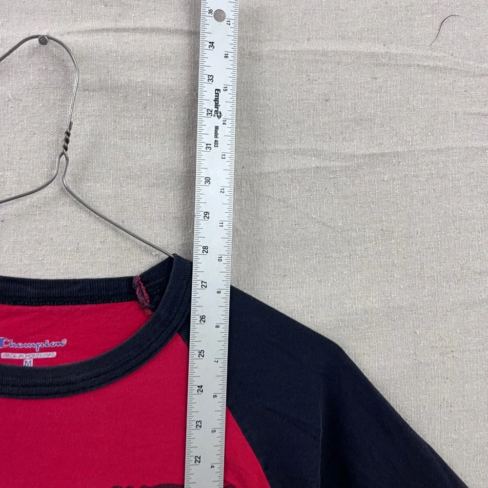 VTG Champion Willie Nelson Spirit Shirt M Red Black Raglan 3/4 Sleeve Graphic - Picture 8 of 10